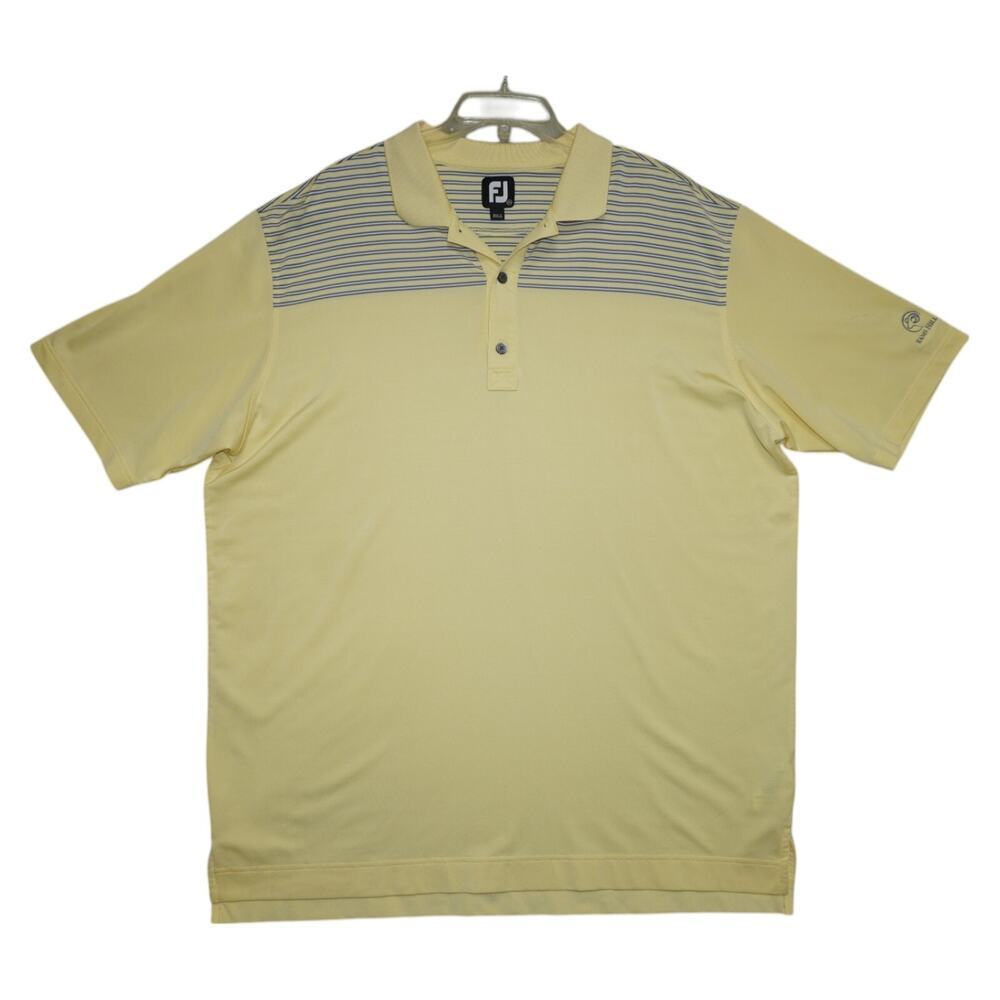 FootJoy Golf Polo Shirt Mens 2XL Yellow Performance Rams Hill Logo